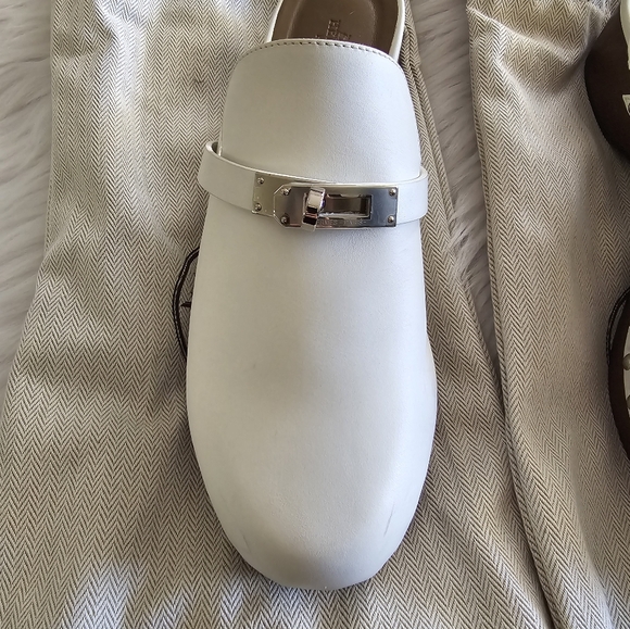 Hermes Carlotta Mule. Authentic!! White Size 38 - Picture 3 of 10